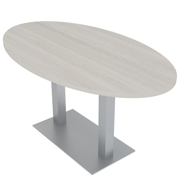 33.5 in W, 69.5 in L, 29 in H, Engineered Wood Top, Ivory
